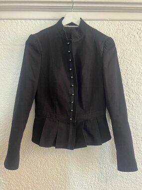 Black Napoleon Structured Peplum Jacket